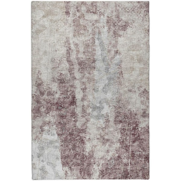Dream Shag Premium Machine Washable Abstract ADS68 Plum 5 ft. x 7 ft. 6 in. Area Rug