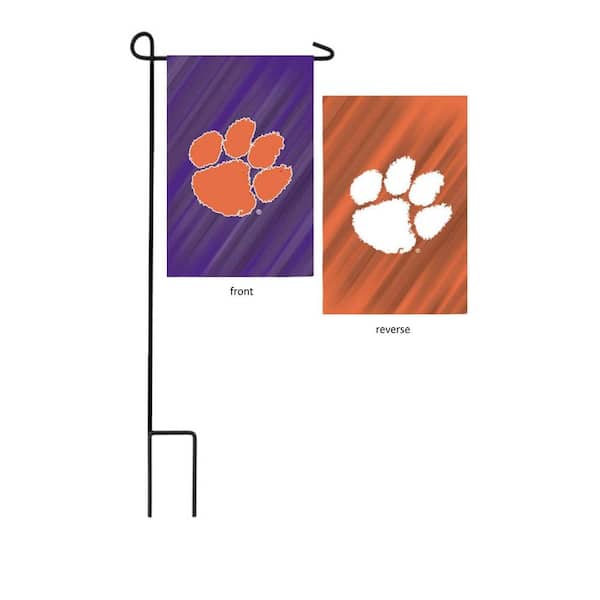1 ft. x 1-1/2 ft. Clemson University 2-Sided Garden Flag with 3-2/3 ft. Metal Flagpole