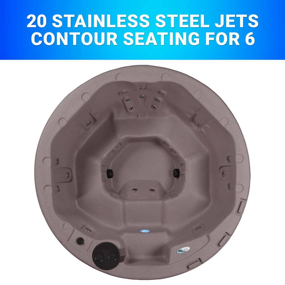 Outback 6-Person Round Brown Polyethylene Hot Tub with 20 Jets