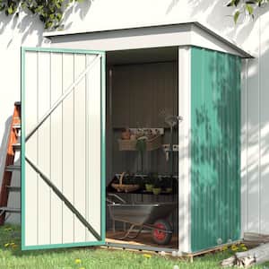 5 ft. W x 3 ft. D Outdoor Storage Metal Shed Utility Patio Shed for Garden and Backyard 15 sq. ft. in Green