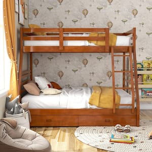 Daxter Oak Twin Over Full Bunk Bed With Drawers