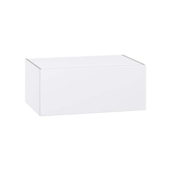 J COLLECTION Timberline 36 in. W x 24 in. D x 15 in. H Assembled Slab Wall Bridge Kitchen Cabinet in Bright White with Lift Up Door