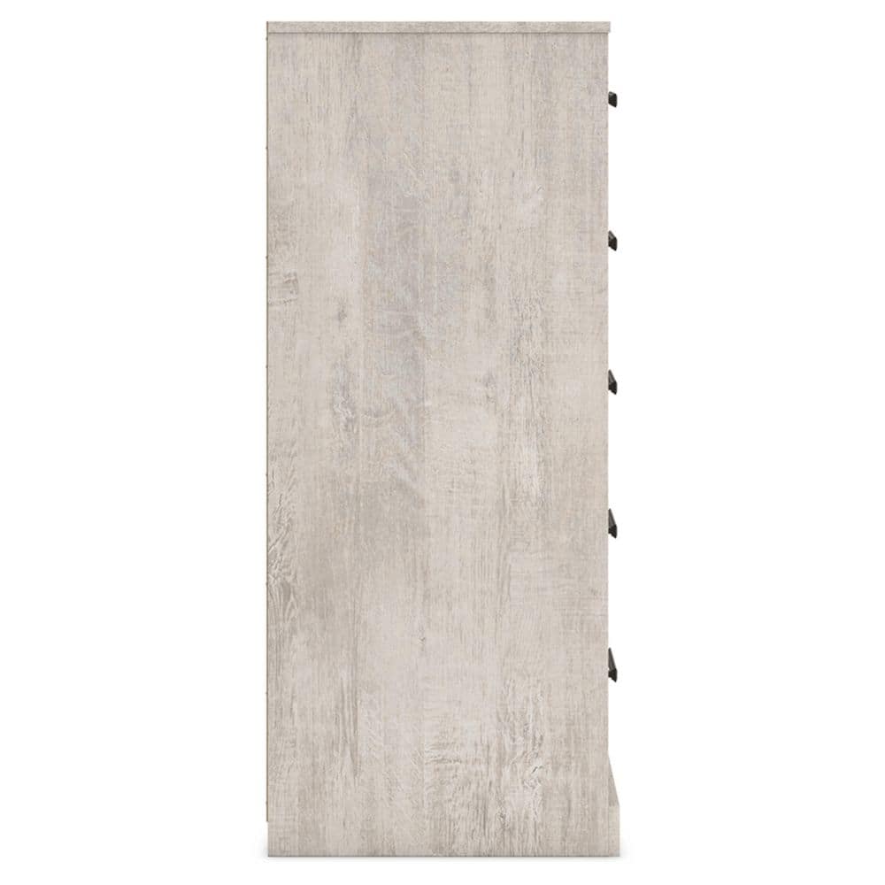Gray Oak Grain 5-Drawer Farmhouse Dresser