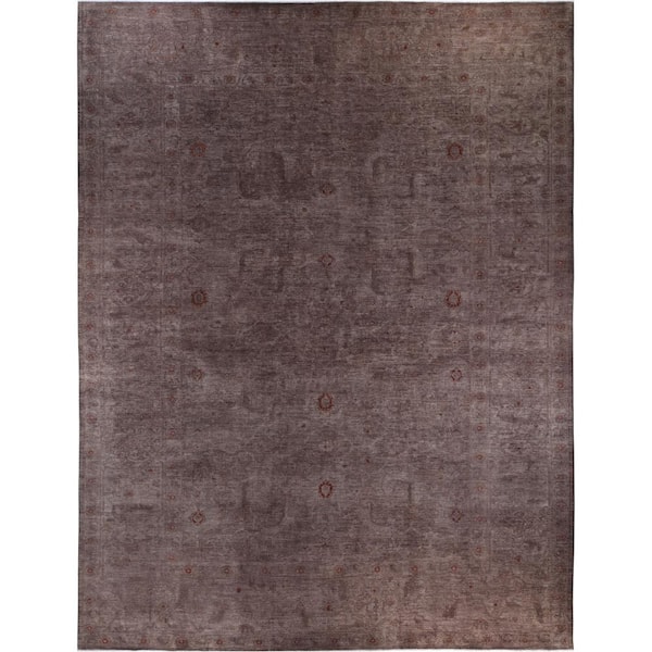 Fine Vibrance Brown 12 X 18 Hand-Knotted Wool Indoor Area Rug