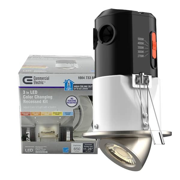 Commercial Electric Premium Downlight 3 in. 2700K - 5000K Brushed