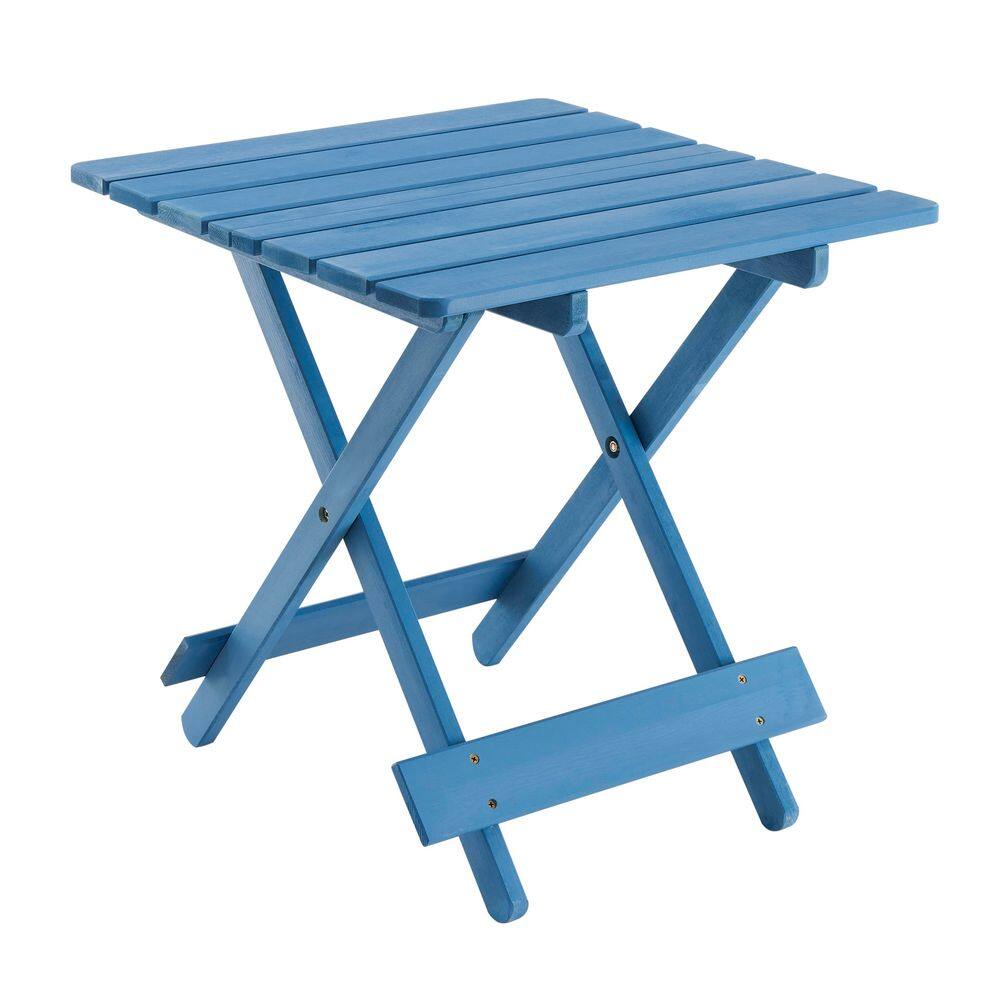 Folding Square Table Patio Outdoor Solid Wood Table in Blue price history on PriceWatchPro