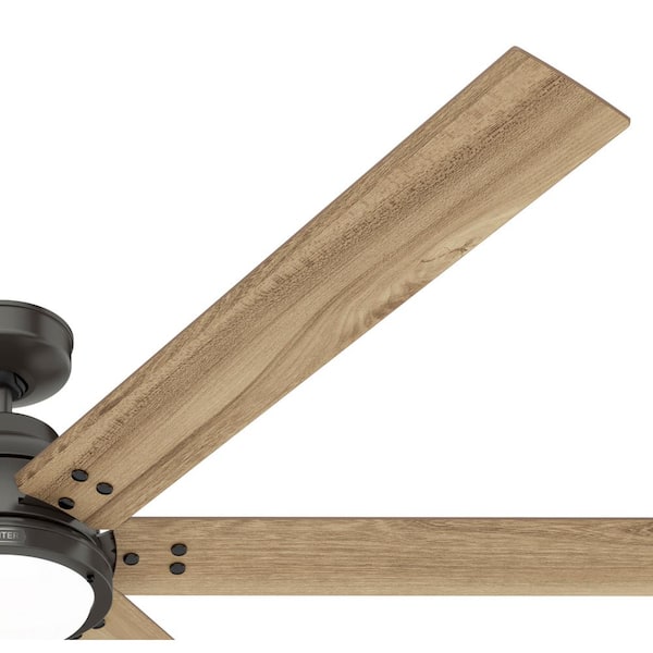 Hunter - Hunter 72 in. Gravity Wi-Fi ENERGY STAR Noble Bronze Smart Ceiling Fan with LED Light Kit and Handheld Remote