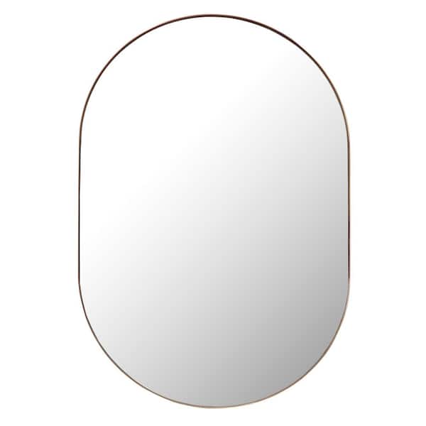 Mirrorize Canada 24 in. W x 36 in. H Premium Modern Oblong Mirror in Gold Stainless Steel Finish