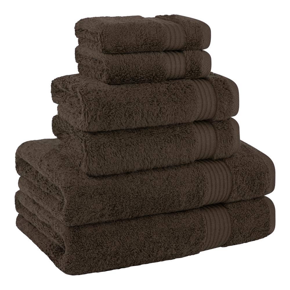Luxury Brown Turkish Cotton 6-Piece Towel Set