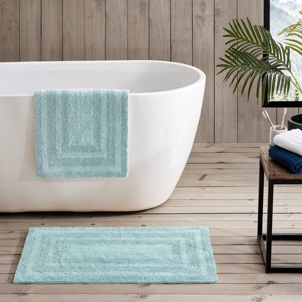Eddie Bauer Logan Cotton Turquoise-Aqua Solid 2-Piece Rug Set 17