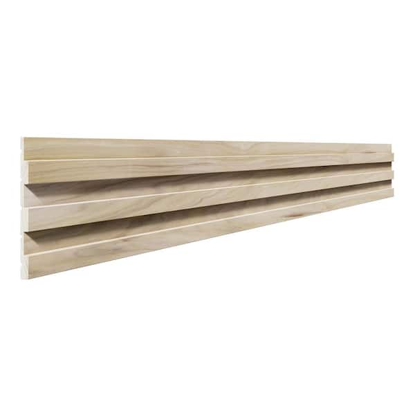 0.375 in. D x 5 in. W x 47.5 in. L Unfinished Poplar Wood Accent Wall Panel Moulding