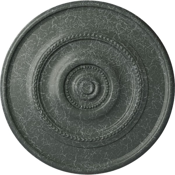 Ekena Millwork 1-1/8" x 24-3/8" x 24-3/8" Polyurethane Traditional Reece Ceiling Moulding, Athenian Green Crackle
