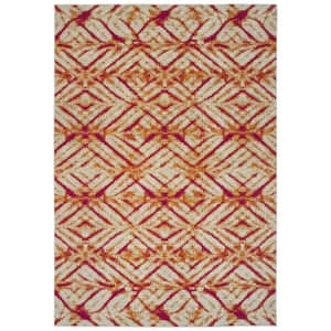 Legata Collection Orange 4'1" x 5'7" Rectangle Residential Indoor-Outdoor Area Rug