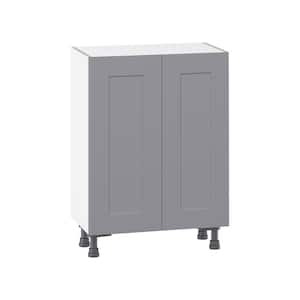 Bristol Painted Slate Gray Shaker Assembled Base Kitchen Cabinet with 3 Inner Drawers (24 in. W x 34.5 in. H x 14 in. D)