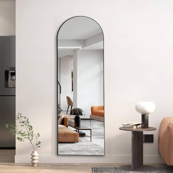 Modern 22 in. W x 65 in. H Arch Metal Frame Black Stand Full