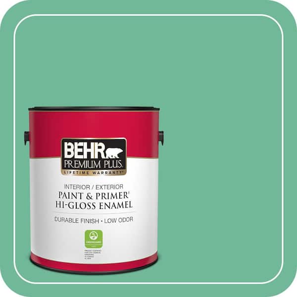 BEHR PREMIUM PLUS 1 gal. #MQ6-41 Farmers Market Hi-Gloss Enamel Interior/Exterior Paint & Primer