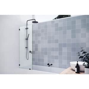 58.25 in. x 22 in. Frameless Shower Bath Fixed Panel