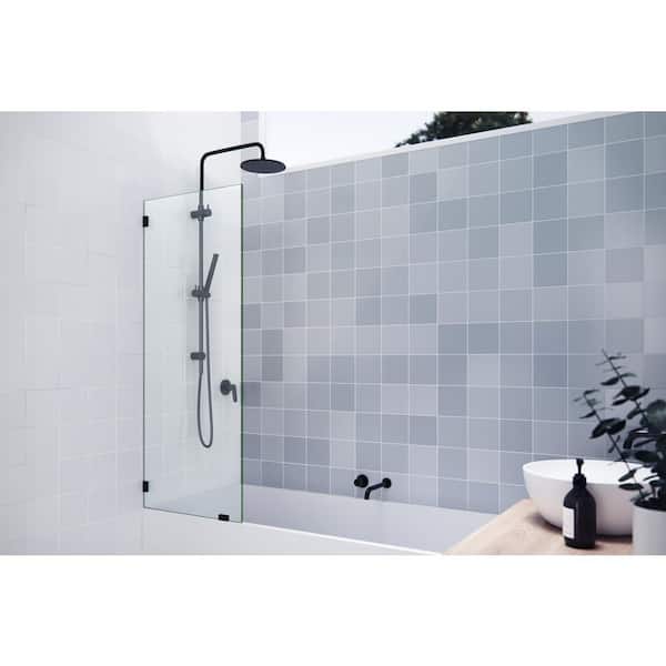 Glass Warehouse 58.25 in. x 23.5 in. Frameless Shower Bath Fixed Panel