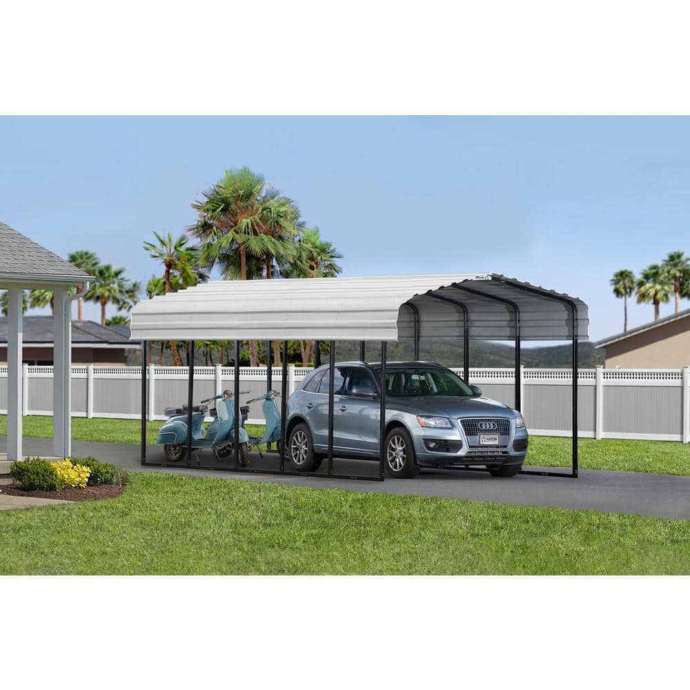 12 Ft. W x 20 Ft. D Carport with Galvanized Steel Roof