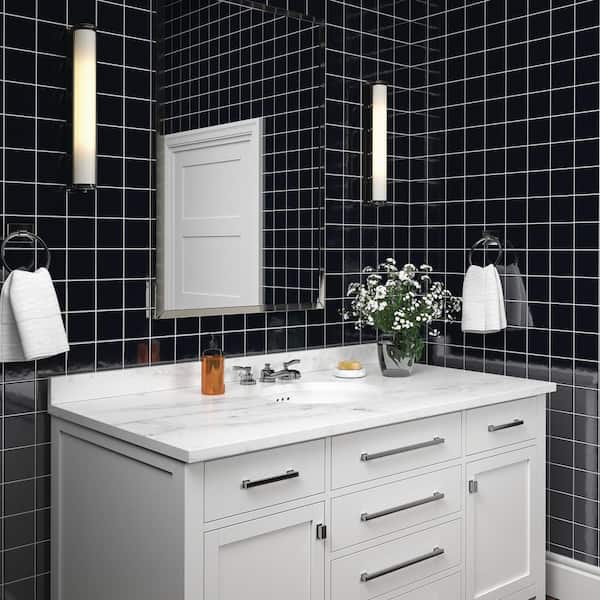 Restore Navy Glossy 4-1/4 in. x 4-1/4 in. Ceramic Wall Tile (12.5 sq. ft. / Case)