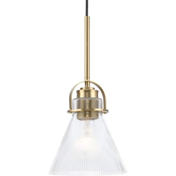 Progress Lighting Avec 3-Light Brushed Gold Modern/Contemporary White Glass Linear Medium Hanging Pendant Light
