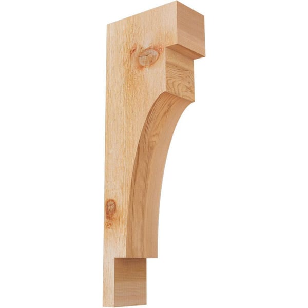 Ekena Millwork 4 in. x 8 in. x 24 in. Western Red Cedar Mediterranean Rough Sawn Corbel
