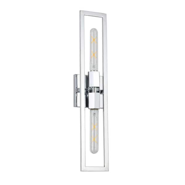 Dainolite Wisteria 2 Light Polished Chrome Wall Sconce