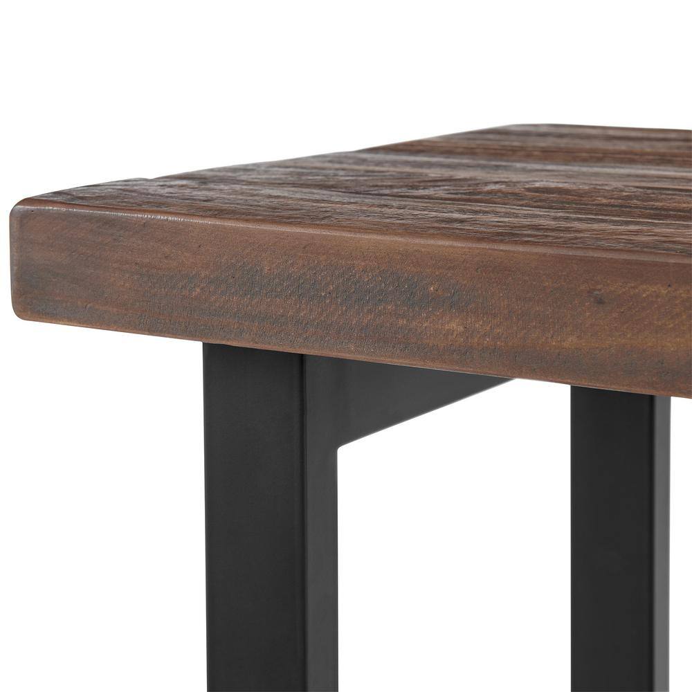 Pomona Rustic Natural Solid Pine and Metal 2-Tier End Table