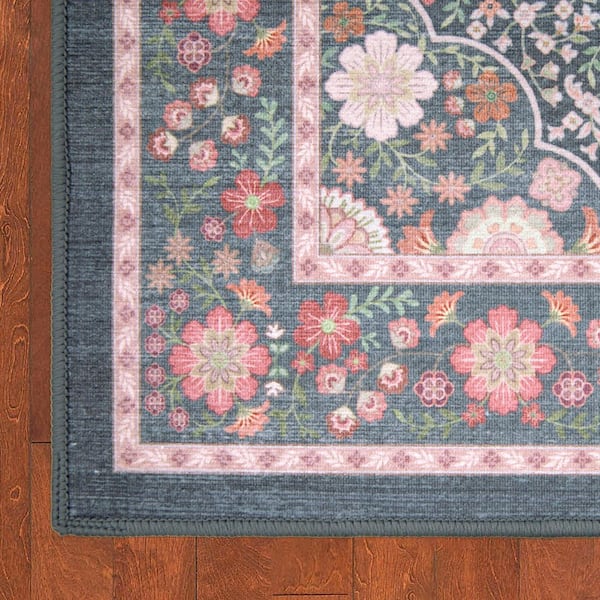 Victora 2 ft. x 4 ft. Woven Navy Persian 2-Piece Set Area Rug