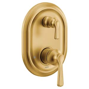 Traditional M-CORE 3-Series 2-Handle Shower Trim Kit with Integrated Transfer Valve in Brushed Gold (Valve Not Included)
