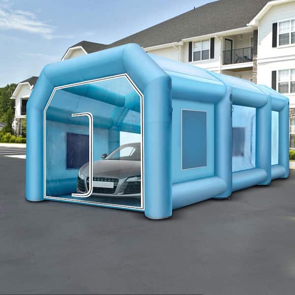 33 x 16.4 x 11.5ft. Inflatable Paint Booth, Portable with 2 Blowers, Spray Booth with Filter, Car Paint Tent Workstation
