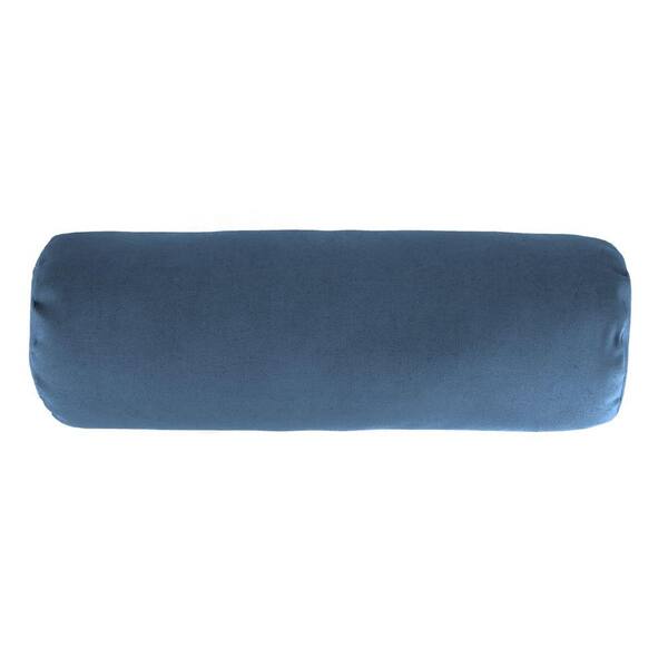 Jordan Manufacturing Sunbrella 7 in. x 20 in. Canvas Sapphire Blue Bolster Outdoor Pillow
