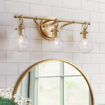 Gold - Clear Glass - Vanity Lighting - Lighting - The Home Depot