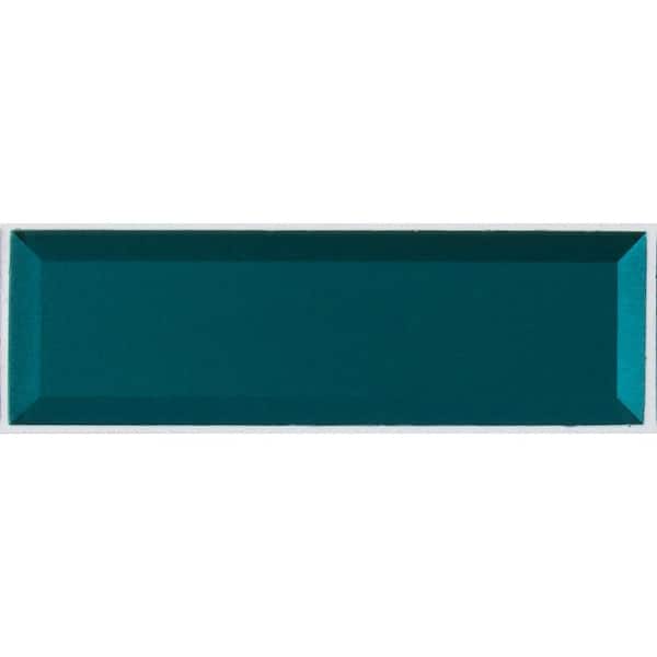 MSI Verde Azul Beveled 2.5 in. x 8 in. x 8 mm Glossy Glass Blue Subway Tile (0.14 sq. ft.)