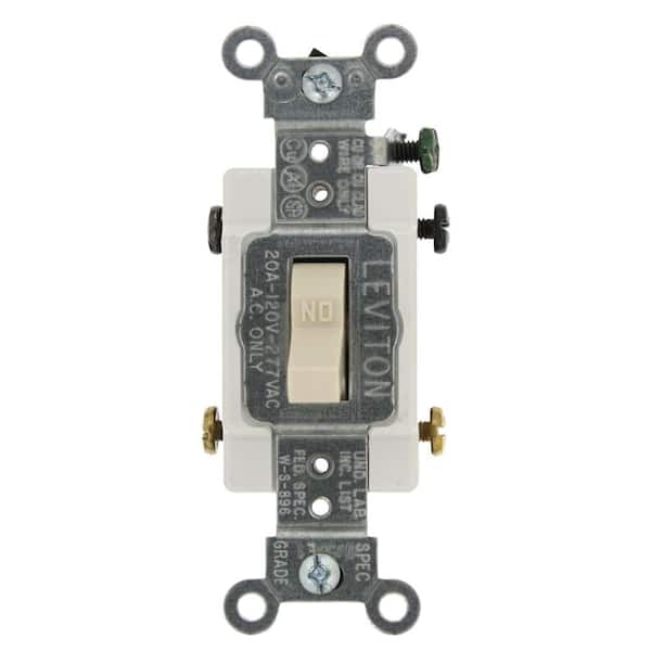 Leviton 20 Amp Commercial Grade Double-Pole Toggle Switch, Light Almond