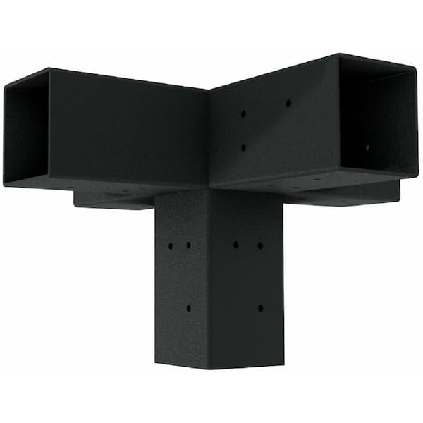 WILD HOG LINX 6 in. PentaFit Pergola Black Steel Extension Bracket for 6x6 Wood Posts (1-Pack)
