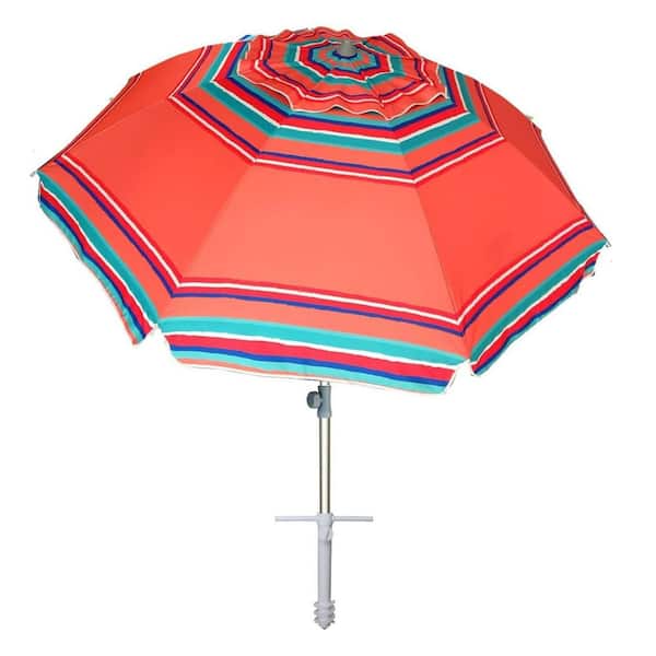 7 foot multicolor patio umbrella TheLAShop Ft Tilt Outdoor Rainbow Beach w/ Sand Anchor With metal pole Rio Beach 7 x 7