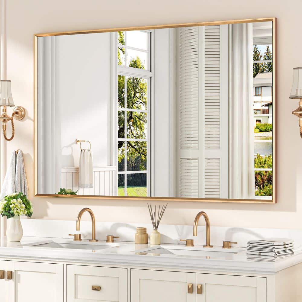 55 in. W x 30 in. H Rectangular Framed Wall Bathroom Vanity Mirror in Oil Rubbed Bronze price history on PriceWatchPro