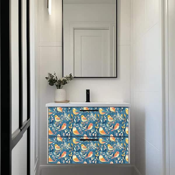 Blue and Yellow L 70 8 in. x 8 in. Vinyl Peel and Stick Tiles (24-Pack, 10.67 sq. ft.)