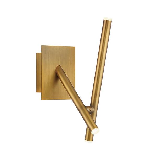 Eurofase Crossroads 6" Antique Brass Metal Integrated LED Wall Sconce