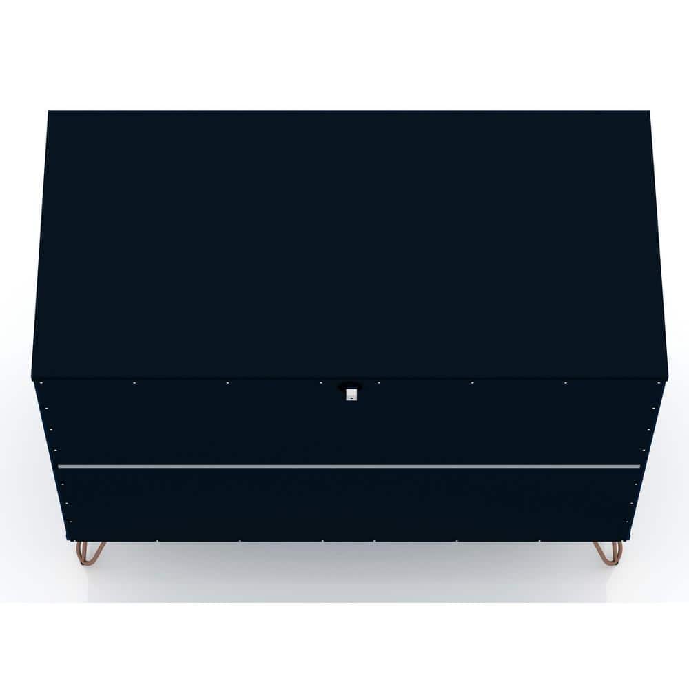 Tatiana Midnight Blue 3-Drawer Mid-Century Modern Dresser