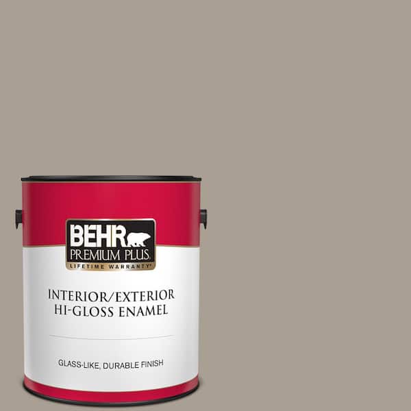 BEHR PREMIUM PLUS 1 gal. #T12-12 Jackal Hi-Gloss Enamel Interior/Exterior Paint