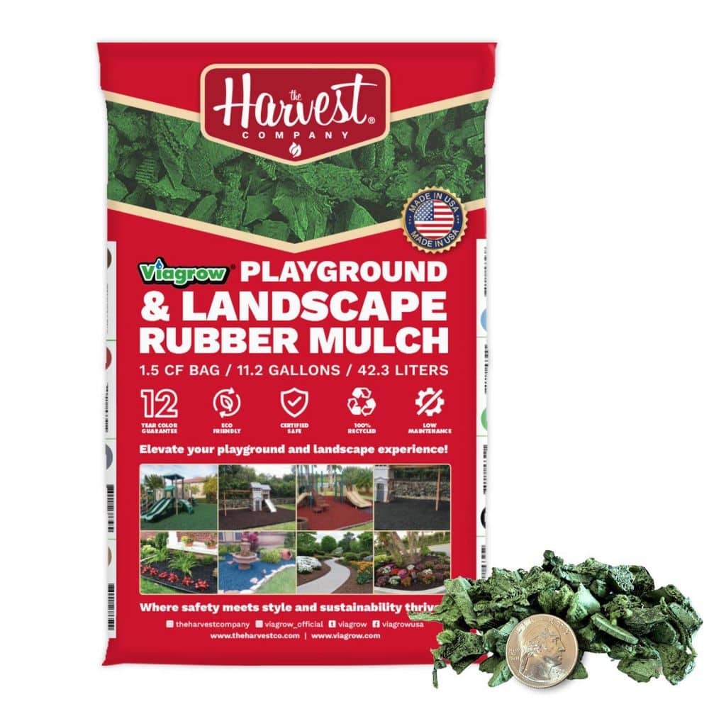 Viagrow 1.5 cu. ft. / 42.3 L Green Rubber Mini-Nuggets Bagged Mulch for Landscape and Playground (1-Pack) price history on PriceWatchPro