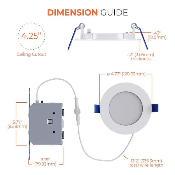 1-Pack 4 in. Selectable for Use in New Construction/Remodel/Retrofit Installation, Integrated LED Downlight w/2 Trims