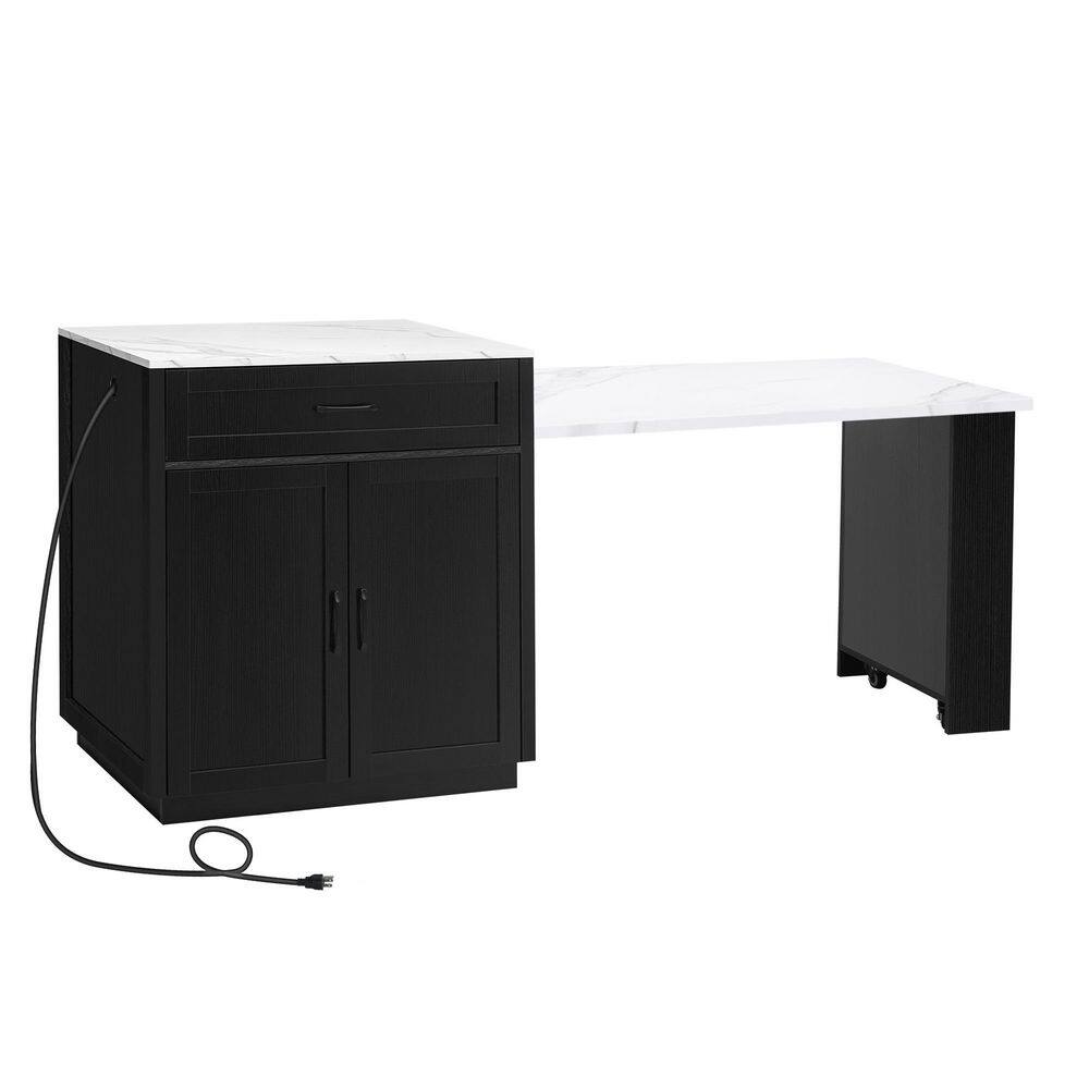 Black MDF Kitchen Cart with Double-sized Storage price history on PriceWatchPro