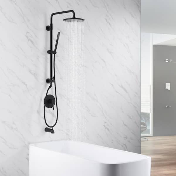 Modern 1-Handle 1-Spray Shower Faucet 1.8 GPM with Hand Shower in Oil Rubbed Bronze