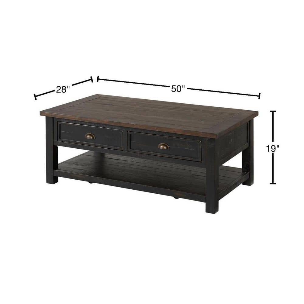 Monterey Dark Wood Rectangular Cocktail Table with Storage