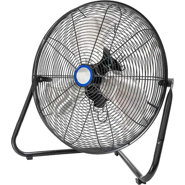 WOCK 18 in. 3-Speeds High Velocity Air Circulator Floor Fan in Black with 1/6 HP Powerful Motor, 3600 CFM