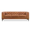 Poly and Bark Essex 89 in. Cognac Tan Leather 3 Seats Sofa HD-LR-522 ...