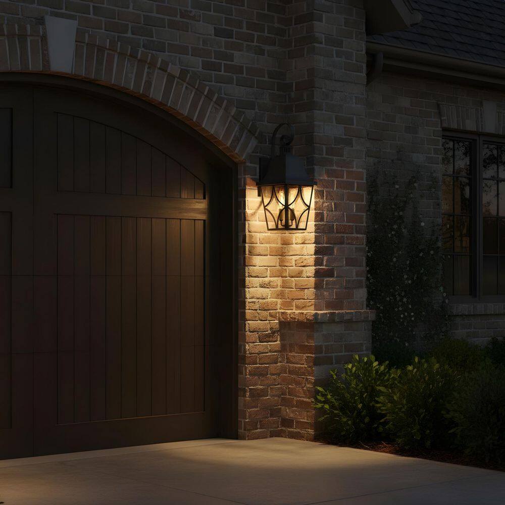 18.1 in. 2-Light Black Industrial Style Outdoor Wall Sconce with Glass Shade(2-Pack) price history on PriceWatchPro